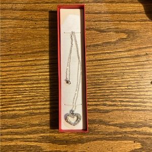 NIB Silver Tone Heart Pendant